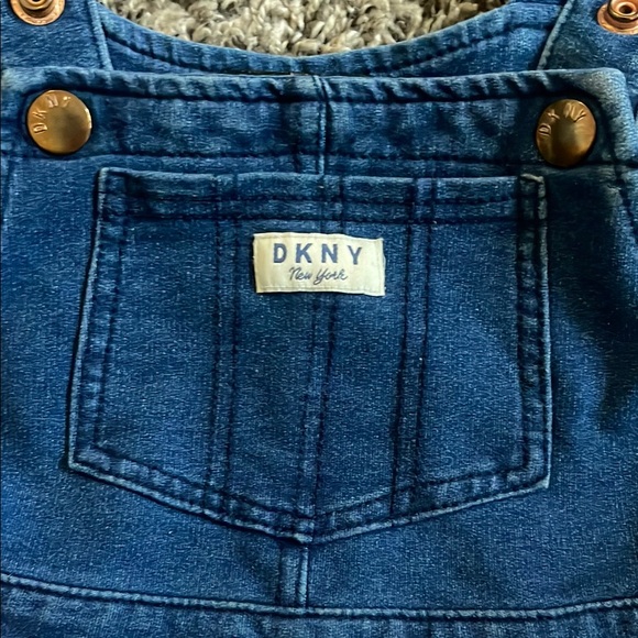 DKNY Blue Denim and Pink Tulle Girls Overalls - Picture 7 of 11